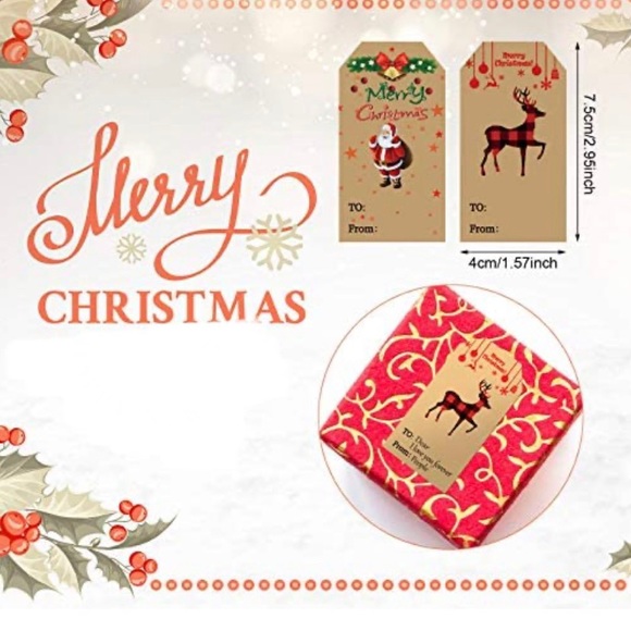 50 HOLIDAY PRESENTS LABELS 2024 - Kraft color - Picture 2 of 7